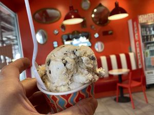 Vegan ice cream, cocanut caramel chip at OddFellows  in New York City