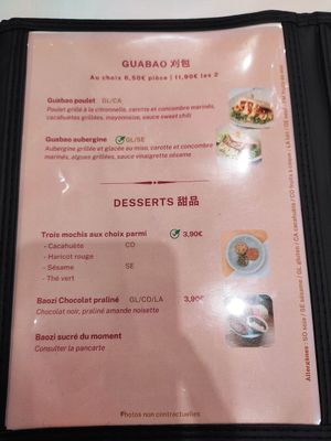 Menu at Oh My Bao Paris 17  in Paris