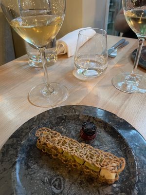 Leek and blackberry (second starter)  at La Table de Colette in Paris