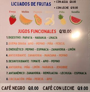 Juicebar at El Rincon Del Sabor Y Salud in Guatemala City