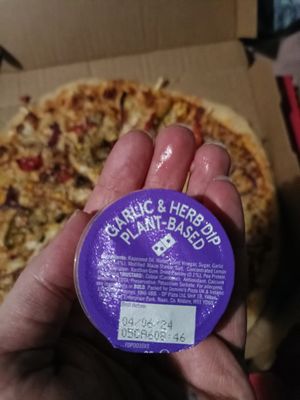 Plant based garlic & herb dip at Domino's Pizza in Castlebar