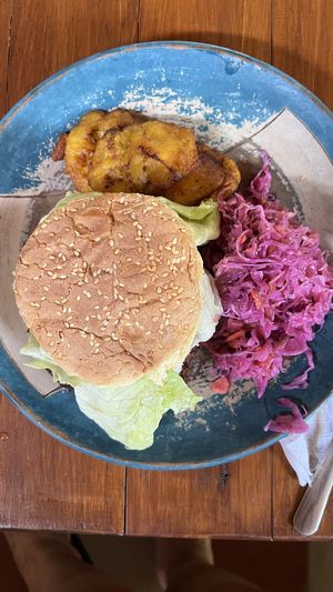 Vegan burger  at Freediving Nicaragua in Masaya