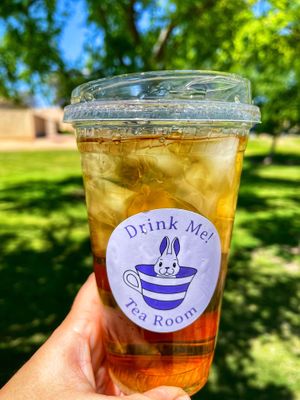 Strawberry green tea sweetened with stevia   at Drink Me! Tea & Treats in Tempe