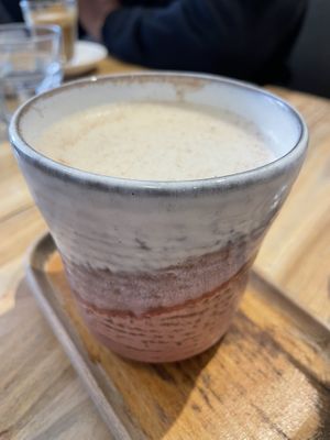 Oat chai in beautifully crafted mugs  at Leroys in Newport