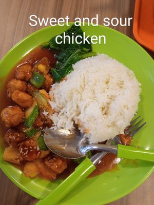 Nice crispy chicken in delicious gravy at Shu Vegetarian 蔬方斋 - Yishun in North Singapore