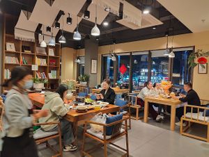 restaurant interior  at Green Island Vegetarian - 觉正净绿岛素食 in Chengdu
