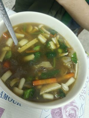 We did not really care a lot for this noodles in gravy dish at Nong Ping's Not Boring Vegetarian Restaurant in Phayao