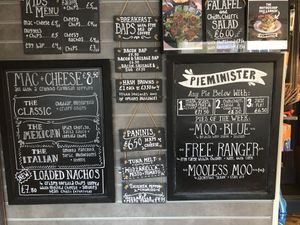 The usual menu  at Gamesmaster Cafe in Ilminster
