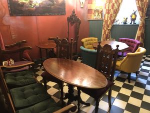 Tables in back  at Gamesmaster Cafe in Ilminster