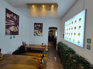 cafe interior at Su Shan Mian - 素山面素食 - 文殊院店 in Chengdu