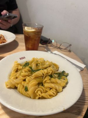 Vegan pumpkin & rucola pasta   at NONA Pasta in Brussels