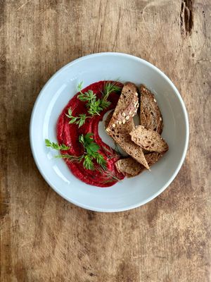 Pink Beet Dip at James Provisions in Hurst