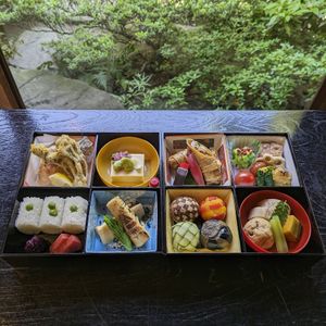 vegan luxury lunch box at Ryotei Nicho - 料亭 二蝶 in Takamatsu