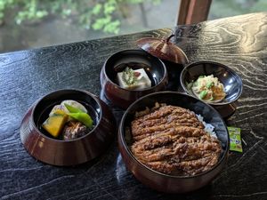 Eggplant kabayaki bento box at Ryotei Nicho - 料亭 二蝶 in Takamatsu
