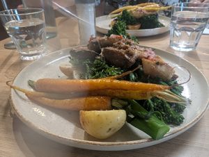 King oyster mushrooms with veg at Caledonian Inn in Robe