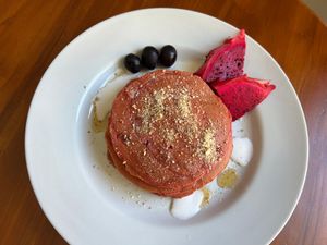 Vegan Pancake - Dragon Fruit at O Baba Vegan in Denpasar
