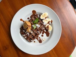 Vegan Chocolate Waffles at O Baba Vegan in Denpasar