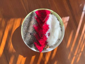 Oatmeal Porridge with nuts, pineapple, dates at O Baba Vegan in Denpasar