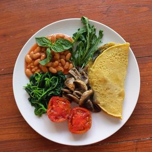 Chickpeas Omelette is ready to help you to start your day^^ at O Baba Vegan in Denpasar