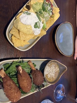 Starters of nachos and seitan drumsticks   at The OakTree in Leigh-on-sea