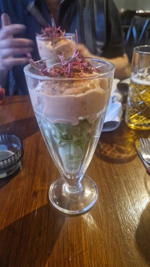 Prawn cocktail Xmas menue at The OakTree in Leigh-on-sea