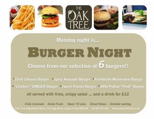 Monday Promo at The OakTree in Leigh-on-sea