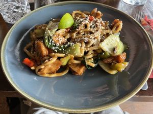 Teriyaki chicken udon noodles dish (daily special)  at The OakTree in Leigh-on-sea