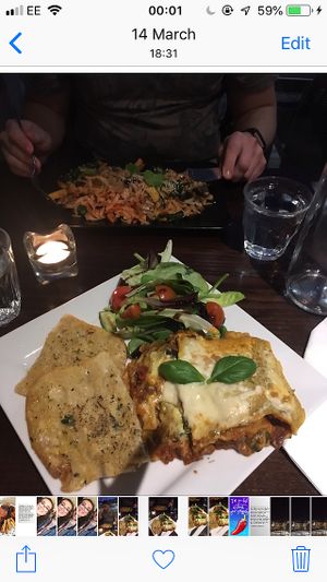 Lasagna and stir fry- old menu  at The OakTree in Leigh-on-sea