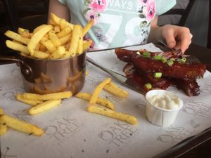 Ribz and fries  at The OakTree in Leigh-on-sea