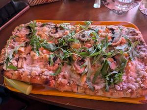 Truffle vegan pizza at Settebello Ristorante in Madrid