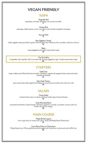 Vegan Menu at Jackson's Bistro in Tampa