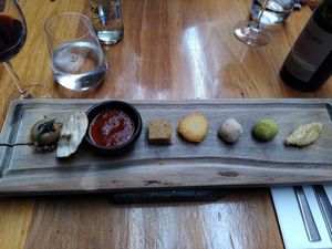 This is the tasting starter (half if it wasn't vegan but they pointed it out) at Peumayén Ancestral Food in Santiago