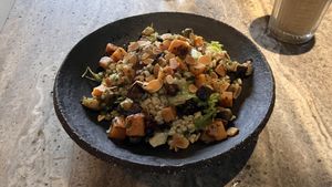 Salad (without halloumi!)  at Backstage Roastery Cafe in Vilnius