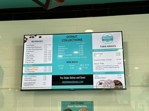 menu  at Maverick's Donut Company in Edmonton