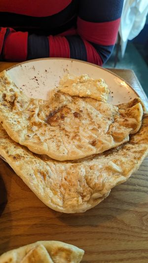 Garlic and Seasalt flatbread at Firehouse Bakery and Cafe in Delgany