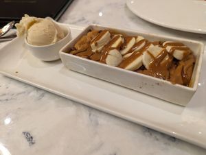 Cookie dough banoffe dessert with vegan vanilla ice-cream at Heavenly Desserts - Kingsbury in North West London