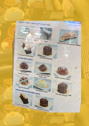 Vegan selections at Mia's Brooklyn Bakery in New York City