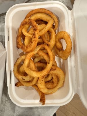 Side Order of Vegan Rings - so less greasy. Perfectt  at Mr Singh's Pizza in Brampton