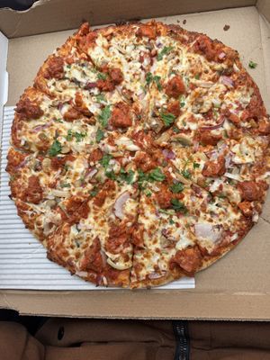 Large, Mushrooms, Red Onions and Plant Based Chik’n  at Mr Singh's Pizza in Brampton