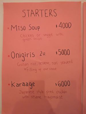 Onigiris has a vegan option. Other dishes can be made vegan on request at Chica Ramen in El Chalten