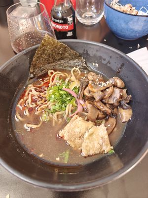 Mushroom ramen (without egg) at Chica Ramen in El Chalten