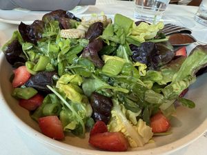 Strawberry greens forever   at Sonoma Pizza Co in Forestville