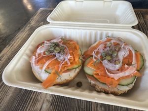 Vegan nova   at Bageltopia in Berkeley