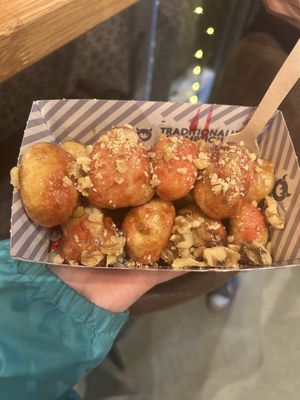 Caramel, cherry sauce, and walnuts  at Loo Koo Mas in Reykjavik