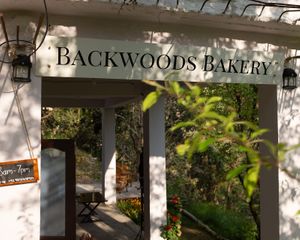 Entrance at Backwoods Bakery in Dharamshala