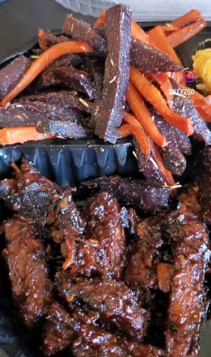 Grilled fries (beets and carrots) at Chubby Vegan in Harleysville