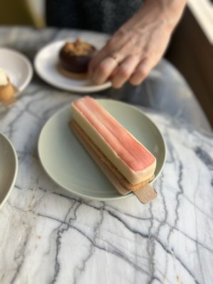 Rhubarb white chocolate cake  at Giardino - Pop-Up in Paris