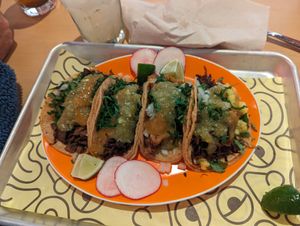 one of each taco, I like chicken the best at La Venganza in San Francisco