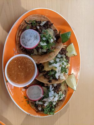 Close up of the tacos at La Venganza in San Francisco