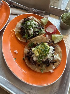 Two tacos  at La Venganza in San Francisco